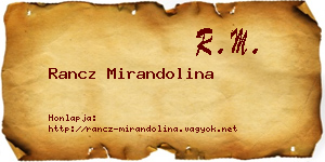 Rancz Mirandolina névjegykártya